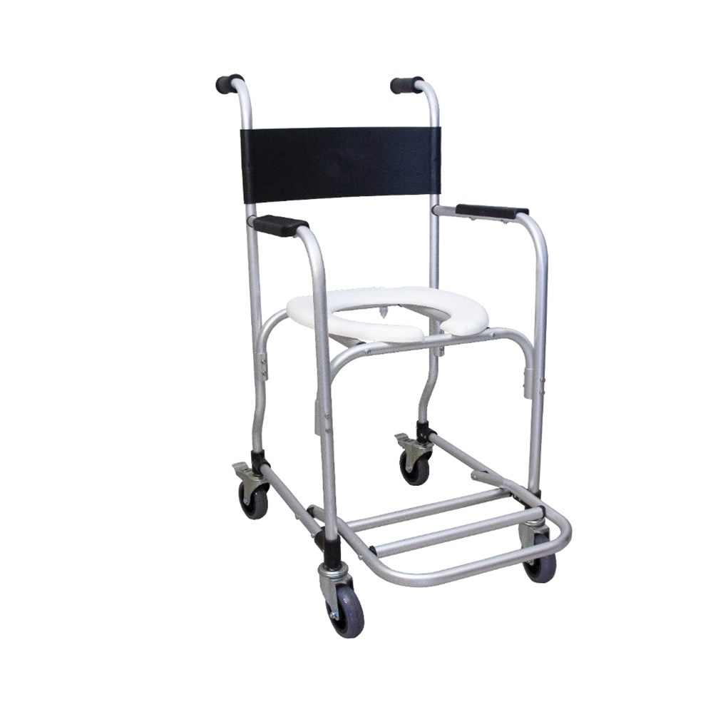 CADEIRA DE BANHO EM ALUMÍNIO COM RODAS SEQUENCIAL ATÉ 100KG-1344426469